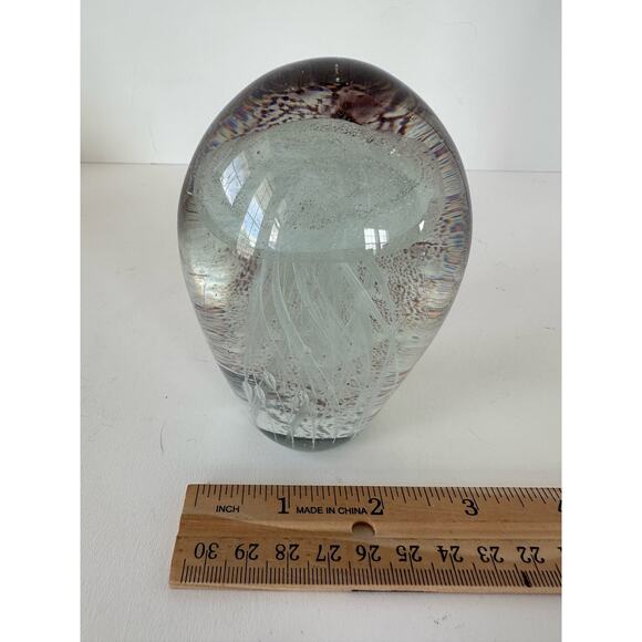 Art Glass Jellyfish Sculpture - Picture 6 of 7